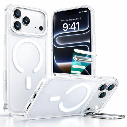 Iphone 17 16 15 Pro Max plus Magnetic Phone Case with Magsafe Camera Ring Holder Military Grade Protection Shockproof Non Yellowing Wireless Charging Cover